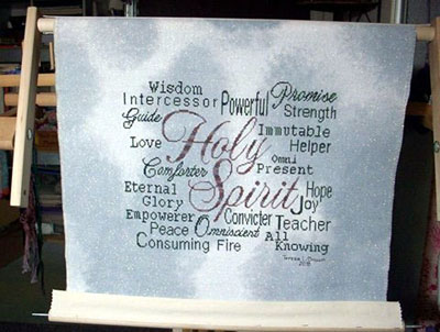 Holy Spirit stitched by Teresa Brown
